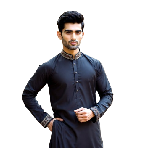 Premium Black Embroidered Panjabi